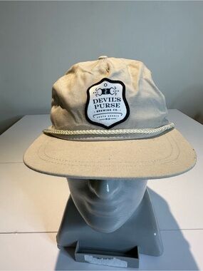 Men’s Beige Rope-Trim Cap